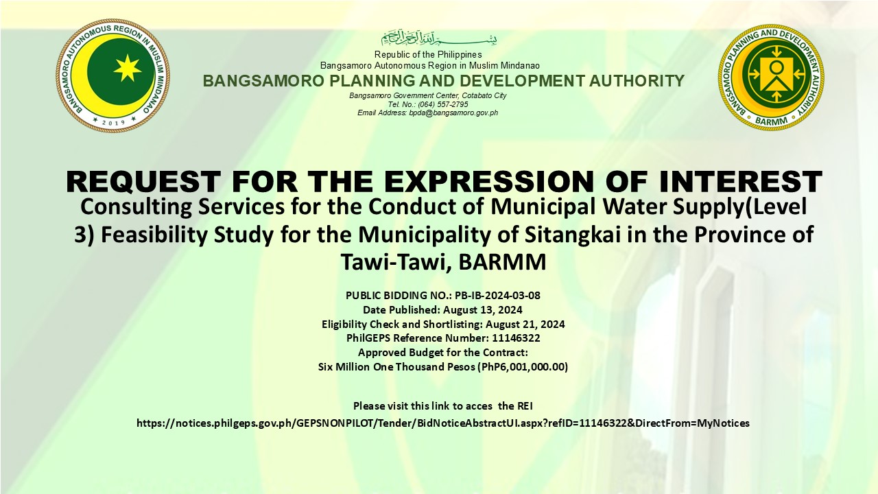 REQUEST FOR THE EXPRESSION OF INTEREST STIANGKAI WATER SYSTEM